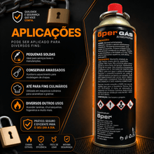 Carregar imagem no visualizador da galeria, Refil Gás Butano 400ml para Maçarico 225g Open 4un