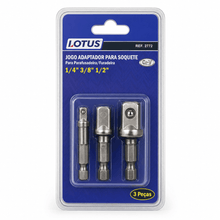 Carregar imagem no visualizador da galeria, Jogo 3 Adaptadores para Soquete Parafusadeira Lotus