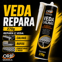 Carregar imagem no visualizador da galeria, Kit Veda Calhas Orbi Química 270g + Suporte Reforçado Aplicador de Selante