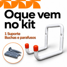 Carregar imagem no visualizador da galeria, Suporte Multiuso 30kg de Parede Organizador para Escada Mangueira Cadeira de Praia com Parafusos