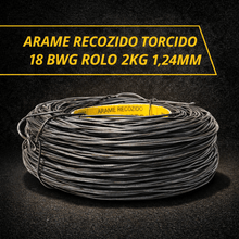 Carregar imagem no visualizador da galeria, Arame Recozido Torcido 18 BWG 2kg 2 Rolos 1,24mm