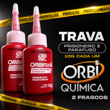 Carregar imagem no visualizador da galeria, 2 Trava Rosca OrbiFix X4 Orbi Química 10g Torque Alto Para Parafusos Prisioneiros Fixação Resistência Mecânica Oficina