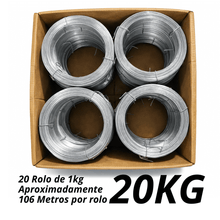 Carregar imagem no visualizador da galeria, 20 Arames Galvanizado 18 BWG Kit 20 Rolos 1kg Total 20kg