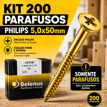 Carregar imagem no visualizador da galeria, Parafuso Soberba Philips 5,0x50mm 200un Aco Zincado Madeira