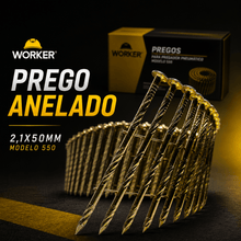 Carregar imagem no visualizador da galeria, 300 Pregos Anelado em Rolo Galvanizado P/ Pregador 550 300un
