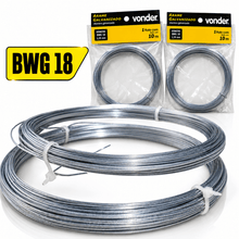 Carregar imagem no visualizador da galeria, Kit 2 Arames Galvanizados Vonder BWG 18 1,24mm 10 Metros Cada