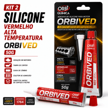 Carregar imagem no visualizador da galeria, Kit 2 Silicone Vermelho Alta Temperatura Orbived 50g Motor