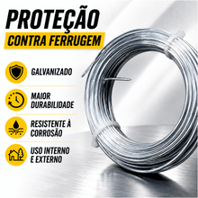Carregar imagem no visualizador da galeria, Arame Galvanizado BWG 16 10 Metros Vonder 1,65mm Resistente para Amarrações, Jardinagem e Reparos