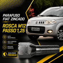 Carregar imagem no visualizador da galeria, Jogo 16 Parafusos Roda Fiat Castelo Ch19 Rosca M12 1,25