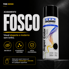 Carregar imagem no visualizador da galeria, Tinta Spray Preto Fosco Tekbond Uso Geral 350ml Multiuso