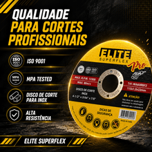 Carregar imagem no visualizador da galeria, Kit 10 Discos de Corte Elite Superflex Pro 115mm para Inox e Aço