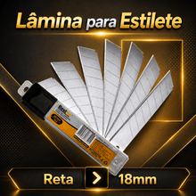 Carregar imagem no visualizador da galeria, Kit 200 Lâminas para Estilete 18mm Bestfer Aço Segmentada 7 Partes Corte Papelão EVA Papel Vinil Plástico Profissional
