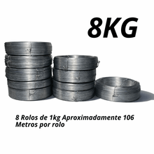 Carregar imagem no visualizador da galeria, 8 Arames Galvanizado 18 BWG Kit 8 Rolos 1kg Total 8kg 848m
