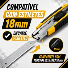 Carregar imagem no visualizador da galeria, Kit 200 Lâminas para Estilete 18mm Bestfer Aço Segmentada 7 Partes Corte Papelão EVA Papel Vinil Plástico Profissional
