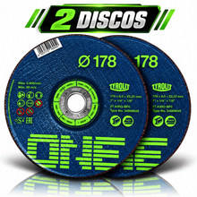 Carregar imagem no visualizador da galeria, Kit 2 Discos Desbaste Tyrolit One 7" 178x6x22,23mm Aço Inox Profissional Esmerilhadeira Abrasivo para Metal 7 Polegadas
