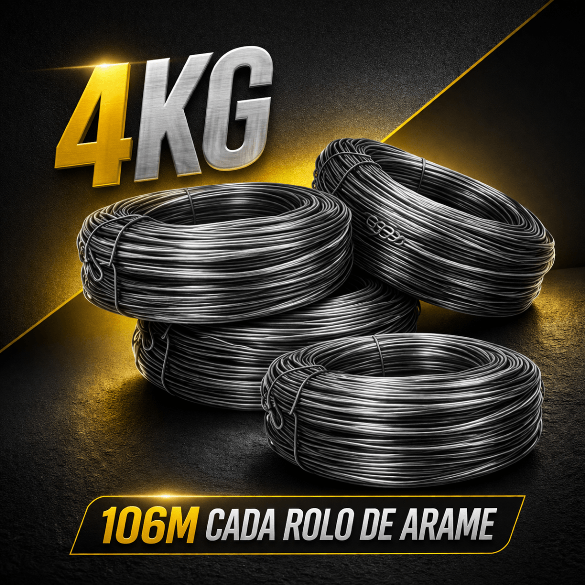Arame Recozido Torcido 18 BWG 4kg 4 Rolos 1,24mm