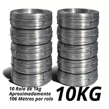 Carregar imagem no visualizador da galeria, 10 Arames Galvanizado 18 BWG Kit 10 Rolos 1kg Total 10kg
