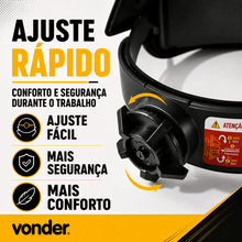 Carregar imagem no visualizador da galeria, Máscara de Solda Automática Vonder Autoescurecimento Visor Escurecimento Automático Regulagem Ajustável
