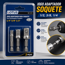 Carregar imagem no visualizador da galeria, Jogo 3 Adaptadores para Soquete Parafusadeira Lotus
