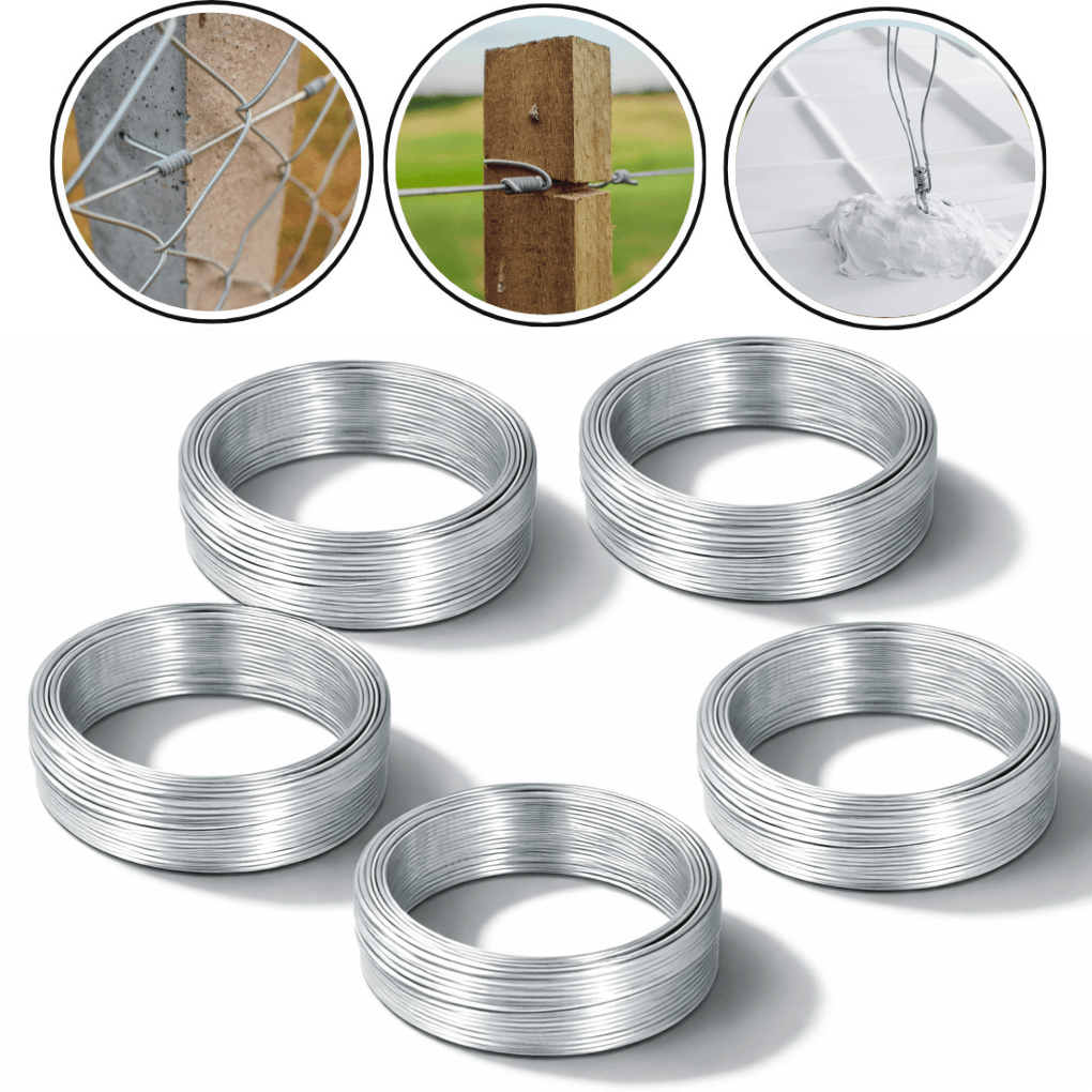 5 Arames Galvanizado 18 BWG Kit 5 Rolos 1kg Total 5kg 525m
