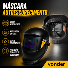 Carregar imagem no visualizador da galeria, Kit Solda Máscara Automática Autoescurecimento + Luva Raspa + 1 Esquadro Magnético + 10 Eletrodos

