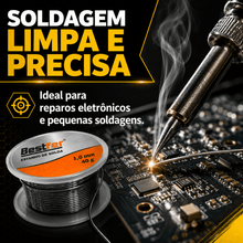 Carregar imagem no visualizador da galeria, Estanho de Solda Bestfer 1,0mm 40g para Eletrônica
