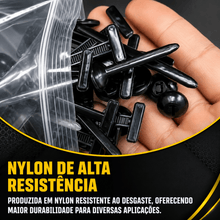 Carregar imagem no visualizador da galeria, Abraçadeira de Nylon Tipo T Preta 5x94mm Kit 100 Unidades Presilha de Fixação para Forro Automotivo Painel
