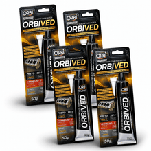 Carregar imagem no visualizador da galeria, Kit 4 Silicone Preto Alta Temperatura Orbived 50g Motor Junta

