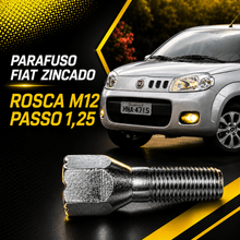 Carregar imagem no visualizador da galeria, Jogo 4 Parafusos Roda Fiat Castelo CH19 M12x1,25 Palio Uno Strada Siena Argo Cronos Mobi Punto Toro Liga Leve
