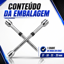 Carregar imagem no visualizador da galeria, Chave de Roda em Cruz 17 19 21 23mm Aço Reforçado 14 Polegadas Diâmetro 15mm Lotus Ref. 5710 Plus
