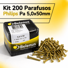 Carregar imagem no visualizador da galeria, Parafuso Soberba Philips 5,0x50mm 200un Aco Zincado Madeira
