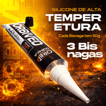 Carregar imagem no visualizador da galeria, Kit 3 Silicone Preto Alta Temperatura Orbived 50g Motor Junta
