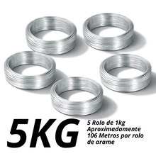 Carregar imagem no visualizador da galeria, 5 Arames Galvanizado 18 BWG Kit 5 Rolos 1kg Total 5kg 525m
