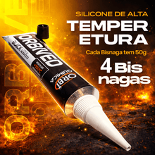 Carregar imagem no visualizador da galeria, Kit 4 Silicone Preto Alta Temperatura Orbived 50g Motor Junta
