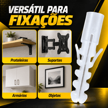 Carregar imagem no visualizador da galeria, Bucha de Plástico 10mm 100 Unidades Anfix para Fixação em Paredes Suportes Prateleiras Armários e Objetos de Parede Casa
