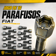 Carregar imagem no visualizador da galeria, Jogo 16 Parafusos Roda Fiat Castelo Ch19 Rosca M12 1,25
