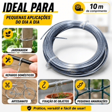 Carregar imagem no visualizador da galeria, Arame Galvanizado BWG 16 10 Metros Vonder 1,65mm Resistente para Amarrações, Jardinagem e Reparos
