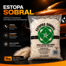 Carregar imagem no visualizador da galeria, Estopa Sobral 1kg Limpeza Polimento Alta Absorção Pro
