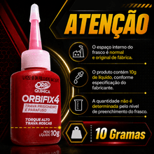 Carregar imagem no visualizador da galeria, 2 Trava Rosca OrbiFix X4 Orbi Química 10g Torque Alto Para Parafusos Prisioneiros Fixação Resistência Mecânica Oficina
