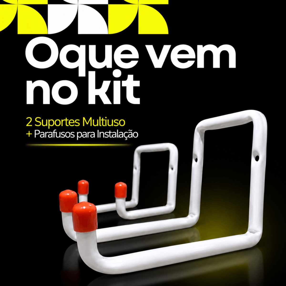 Kit 2 Suportes Multiuso 30kg de Parede Organizador para Escada Mangueira Cadeira de Praia com Parafusos