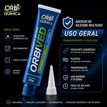 Carregar imagem no visualizador da galeria, Kit 2 Silicone Transparente Multiuso Orbived 50g Uso Geral
