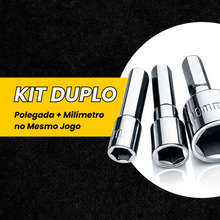 Carregar imagem no visualizador da galeria, Kit Soquete Canhão 1/4 Magnético 14 Peças Aço mm e Pol

