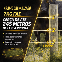 Carregar imagem no visualizador da galeria, Kit 7 Arames Galvanizado 18 BWG 7kg 735m 7 Rolos
