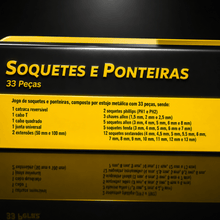 Carregar imagem no visualizador da galeria, Jogo Soquetes e Ponteiras Vonder 1/4 33 Peças com Catraca, Extensões e Maleta Metálica para Ferramentas e Manutenção Pro
