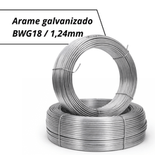 Carregar imagem no visualizador da galeria, Arame Galvanizado 18 BWG 1kg 106m Liso Resistência
