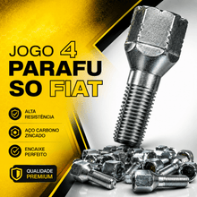 Carregar imagem no visualizador da galeria, Jogo 4 Parafusos Roda Fiat Castelo CH19 M12x1,25 Palio Uno Strada Siena Argo Cronos Mobi Punto Toro Liga Leve
