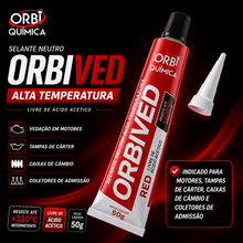 Carregar imagem no visualizador da galeria, Kit 2 Silicone Vermelho Alta Temperatura Orbived 50g Motor
