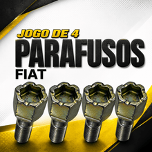 Carregar imagem no visualizador da galeria, Jogo 4 Parafusos Roda Fiat Castelo CH19 M12x1,25 Palio Uno Strada Siena Argo Cronos Mobi Punto Toro Liga Leve
