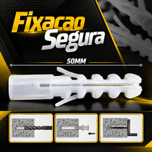 Carregar imagem no visualizador da galeria, Bucha de Plástico 10mm 100 Unidades Anfix para Fixação em Paredes Suportes Prateleiras Armários e Objetos de Parede Casa
