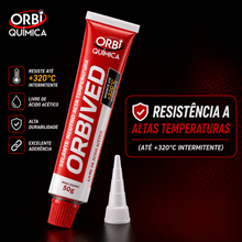 Carregar imagem no visualizador da galeria, Kit 2 Silicone Vermelho Alta Temperatura Orbived 50g Motor
